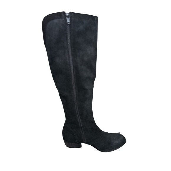 Naughty Monkey Black Leather Over the Knee Hidden Wedge Zip Boots Women Size 7.5 - Picture 3 of 11